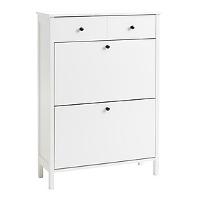 Tủ giày 2 ngăn JYSK Terpet gỗ công nghiệp màu trắng R73xS26xC106cm