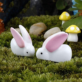 Mua Thỏ ngọc trắng trang trí tiểu cảnh hồ cá terrarium khu rừng nông trại (Combo 5c)