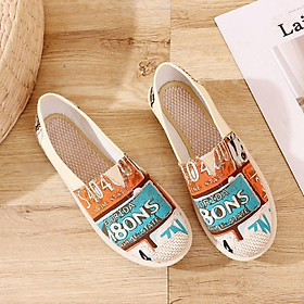 Giày vải slip on, giày toms cá tính