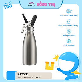Mua Bình Xịt Kem Tươi bằng Inox hiệu KAYSER dung tích 1 Lít mã hàng 4101 (Bình và đầu Inox) - Hàng Nhập Khẩu
