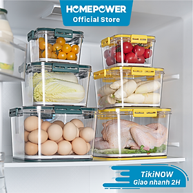 Mua Hộp đựng thực phẩm tủ lạnh  bảo quản đồ ăn rau củ trái cây Homepower 1L/2.5L/5L có lót đáy ráo nước  van thoát khí PET cao cấp