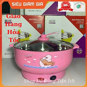 Nồi Lẩu Điện Mini Đa Năng 24-26cm 1000W Inox 304, Tiện Dụng Cho 2-3 Người Dùng, Siêu Tiện Dụng