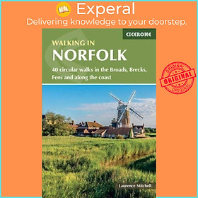 Sách - Walking in Norfolk - 40 circular walks in the Broads, Brecks, Fens a by Laurence Mitchell (UK edition, paperback)