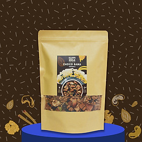Ngũ Cốc Yến Mạch Nguyên Hạt Vị Cacao 400G Không Đường Tinh Luyện - CHOCO BANA GRANOLA HAPPI OHA - Ăn Kiêng/Ăn Sáng (Có Quả Khô)