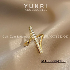 Nhẫn mạ vàng kiểu nơ đơn giản thanh lịch YUNRI ACCESSORIES