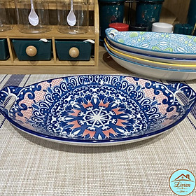 Mua Đĩa sứ sâu lòng Bohemia hình bầu dục có quai cầm - KÈM ẢNH THẬT-HÀNG CÓ SẴN