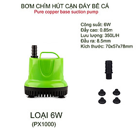 Bơm chìm không chổi than mini hút cặn bể cá, bơm tuần hoàn 6W-12W-25W tuy