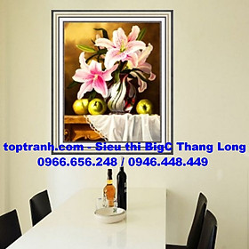 Mua Tranh thêu chữ thập bình hoa ly khoe sắc A1176 chưa thêu