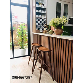 Mua Ghế Gỗ Bar bán nguyệt màu óc chó chiều cao 75cm