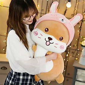 Gối ôm, Gấu bông chuột hamster mũ hồng siêu cute, Thú nhồi bông chuột hamster siêu dễ thương, Gấu bông sang trọng, Đồ chơi thú bông