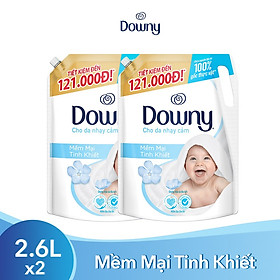 Combo 2 Nước Xả Vải Downy Mềm Mại Tinh Khiết 2.6L