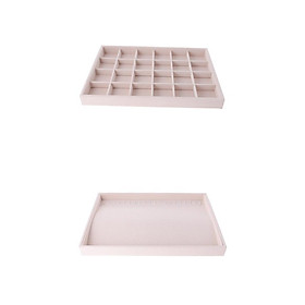 1Pc 24 Grids Ring Earrings Organizer +1Pc Necklace Jewelry Display Box Tray