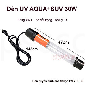 Đèn UV 30W có đối trọng bóng Bốn cao cấp, diệt tảo, diệt khuẩn bể cá, hồ cá Koi, hồ thủy sinh siêu trong 7 ngày ( Trắng) 