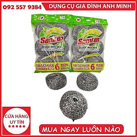 Mua Combo gói 6 miếng cước rửa chén  inox samran - cước rửa chén - miếng rửa chén - bùi nhùi inox  - bùi nhùi rửa chén