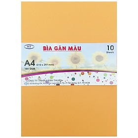Bìa Gân A4 HT 180gsm - Cam Nhạt