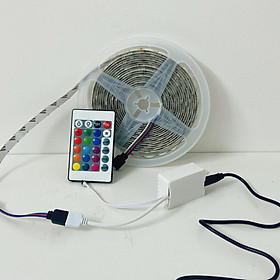 Mua Bộ đèn Led dây dán RGB  trang trí phòng  quay tiktok  chụp ảnh  quay video đẹp lung linh dài 5m kèm remote điều khiển - Hàng chính hãng