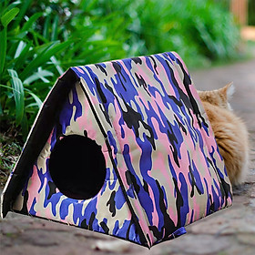 Winter Stray Cat Shelter Waterproof Cat House for Pets in Garages, Porches Indoor