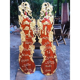 Mua Cặp tranh quả bầu in câu thơ CHA MẸ gỗ Hương đỏ