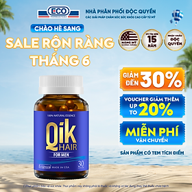 [Hộp 30v] Viên Uống Kích Thích Mọc Tóc Qik Hair For Men Ecogreen Giảm Rụng Tóc Cho Nam
