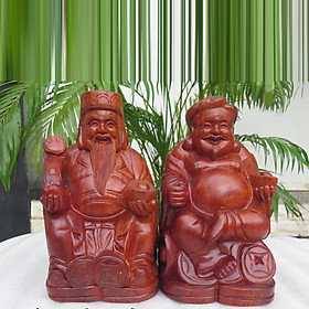 Thần Tài Thổ Địa Gỗ gỗ hương cao 20