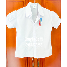 Áo sơ mi, áo sơ mi trắng, áo sơ mi nữ tay ngắn size 9-12 (22-35kg)