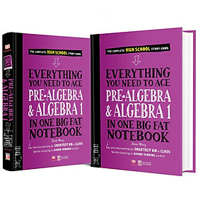 Sách Everything You Need To Ace Pre-algebra & Algebra Big Fat Notebooks ( Sổ Tay Đại Số Bản Tiếng Anh ) - Tổng Hợp Kiến Thức Toán Học Đại Số Cho Học Sinh Lớp 8 Đến Lớp 12 - Á Châu Books, Bìa Cứng, In Màu