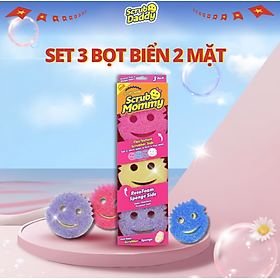 Mua Set 3 miếng Mặt Cười Colors Scrub Mommy - 2 mặt đa năng - an toàn - chống mùi