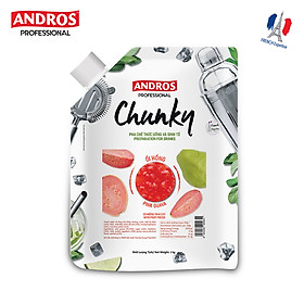 Chunky Ổi Hồng Andros - Nguyên liệu pha chế - Mứt trái cây - Túi 1kg