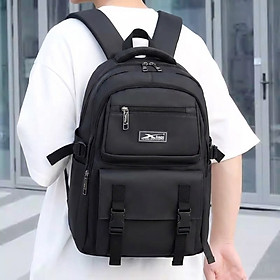 Balo học sinh cấp 2-3 Black Blue chống nước tiện lợi