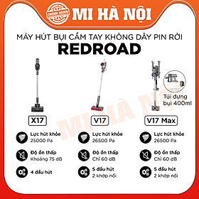 Mua Máy hút bụi không dây cầm tay Redroad V17 / Redroad V17 Lite /  Redroad V17 Max – Lực hút vô địch 26 5000Pa - Pin rời tiện lợi
