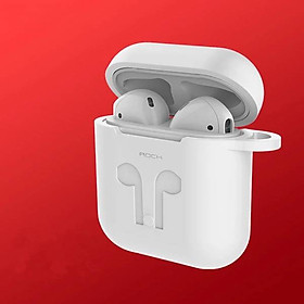 Mua Trắng - Bao case silicon cho Apple Airpods 1 / 2 hiệu Rock Carying Case (Đính kèm dây nối chống mất) - Hàng nhập khẩu