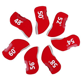 7 Pieces Neoprene Golf Club Iron Putter Headcover Head Cover  Set (48°, 50°, 52°, 54°, 56°, 58°, 60°) - 3 Colors