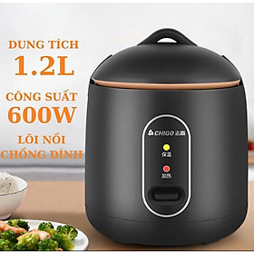 [KoSuyTu] Nồi Cơm Điện Mini ChiGo Chống DÍnh - Đa Năng Hầm, Nấu Cháo, Xào, Chiên Nhanh Chóng An Toàn - Dung Tích 1.2 Lít Nấu Cơm Cooker Nấu Ăn