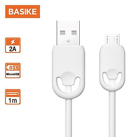 Cáp sạc 2A BASIKE 1M Cho iPhone Cổng Micro USB Type C Chất liệu silicon