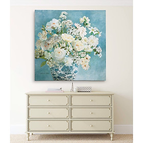 Mua Tranh canvas hoa tĩnh vật hiện đại treo tường  trang trí phòng khách  phòng ăn - Tặng kèm đinh treo tranh chuyên dụng và khung bo ngoài màu trắng