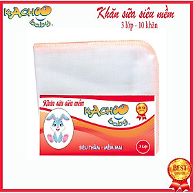 Khăn sữa siêu mềm KACHOOBABY bịch 3 lớp (24x28cm)mềm mại thấm hút tốt, dùng để lau mặt, quàng cổ, thấm sữa