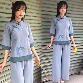 Đồ Lam Đi Chùa # Tàu Lụa Quần Váy # Hoa iN # Quần Áo Nữ # Đồ Bộ Nữ