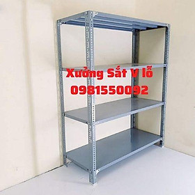 Hình ảnh Kệ sắt V lỗ (Rộng30cm x Dài120cm x cao 1m-1,2m-1,4m-1,5m-1,6m)4 tầng. kệ sắt V lỗ,kệ đựng hàng