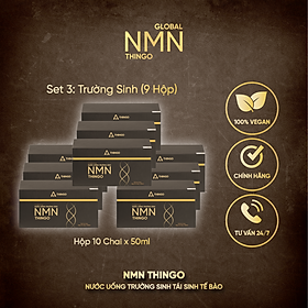 Combo 9 Hộp Nước Uống NMN Thingo - Cải Thiện Lão Hóa, Kéo Dài Tuổi Thọ