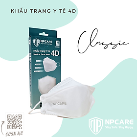 Hình ảnh Khẩu trang y tế 4D NPCARE Classic Trắng (H/10c)