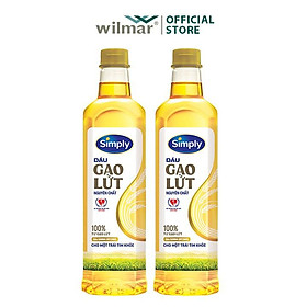 Combo 2 chai Dầu Gạo Lứt Simply 1L