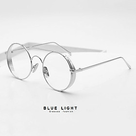 Kính Giả Cận, Gọng Kính Cận Nam Nữ Không Độ Mắt Tròn Xoe Thiết Kế Viền Dày Bạc - BLUE LIGHT SHOP