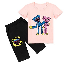 Poppy Play time Bộ Áo Thun Cotton Ngắn Tay + Quần Dài In Họa Tiết Hoạt Hình Dành Cho Bé