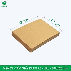 MGK5N - A3 - 70 gsm - 500 tờ giấy kraft nâu - Dùng gói hàng, bọc quà, làm nháp, chèn lót chống sốc