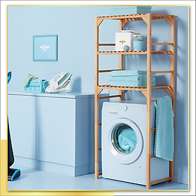 Kệ Gỗ 3 Tầng Đặt Trên Máy Giặt Cửa Trước, Kệ Đa Năng Chân Cao Bằng Gỗ Không Sơn, An Toàn. Thiết Kế Thông Minh, Khả Năng Chịu Lực Tốt Cùng Độ Bền Đẹp Chắn Chắn