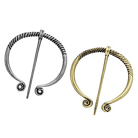 2 Pieces Vintage Style Viking Norse Brooch Shawl Scarf Pins Medieval Jewelry