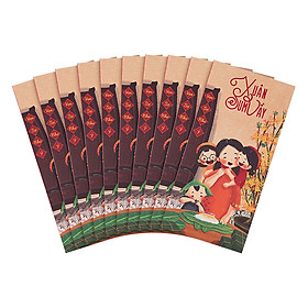 Xấp Bao Lì Xì Cao Cấp - Xuân Sum Vầy (10 Cái / Xấp)