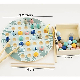Bộ đồ chơi gắp hạt kèm câu cá có chữ cái giúp bé tập trung rèn luyện khéo léo và học chữ cái