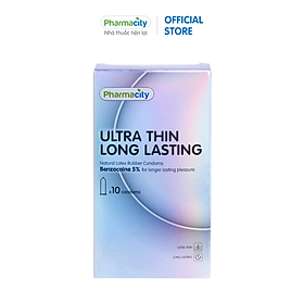 Bao Pharmacity cao su Ultra thin Long Lasting N (Hộp/10 cái)