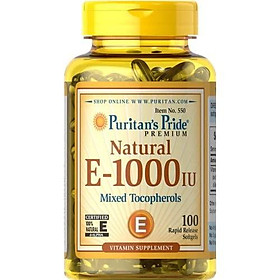 Puritans Pride Vitamin E-1000 Iu Mixed Tocopherols Natural-100 Softgels, 100 Count